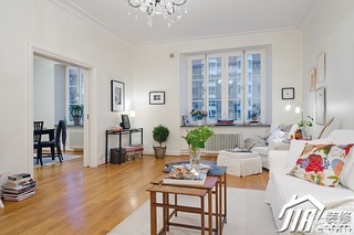 公寓简洁白色经济型90平米客厅沙发效果图