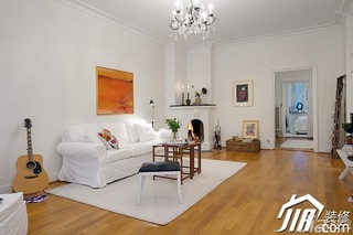 公寓简洁白色经济型90平米客厅沙发背景墙灯具效果图