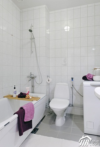 公寓简洁白色经济型90平米卫生间设计