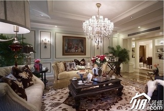 美式风格二居室古典豪华型客厅沙发背景墙沙发图片