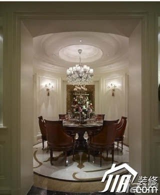 美式风格二居室古典豪华型餐厅餐厅背景墙灯具效果图