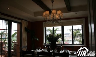 别墅大气暖色调富裕型140平米以上餐厅灯具图片