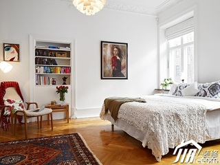 北欧风格公寓舒适经济型100平米卧室床图片