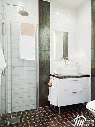 北欧风格公寓简洁白色经济型100平米卫生间设计图