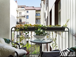 北欧风格公寓经济型100平米阳台效果图