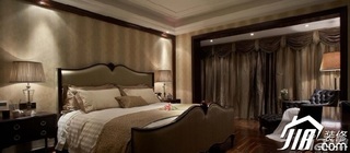 新古典风格二居室古典富裕型卧室卧室背景墙床效果图