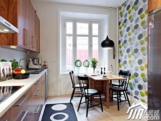 北欧风格公寓实用经济型80平米厨房餐厅背景墙橱柜效果图