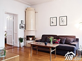 北欧风格公寓舒适经济型80平米客厅沙发背景墙沙发效果图