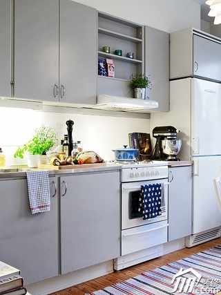 北欧风格一居室简洁经济型70平米厨房橱柜图片