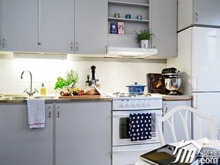 北欧风格一居室简洁经济型70平米厨房橱柜定做