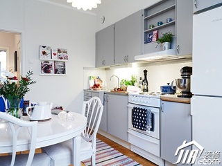 北欧风格一居室简洁经济型70平米厨房餐桌图片