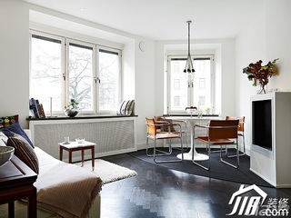 北欧风格公寓简洁经济型70平米客厅餐桌图片
