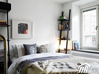 北欧风格公寓简洁经济型70平米卧室卧室背景墙床图片