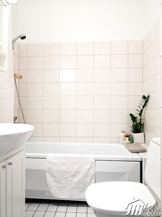 北欧风格公寓简洁白色经济型70平米卫生间设计