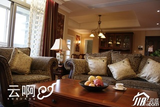 美式乡村风格三居室大气富裕型客厅沙发效果图