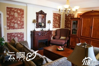 美式乡村风格三居室大气富裕型客厅沙发图片