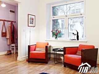 北欧风格复式简洁白色经济型客厅沙发图片