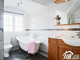 北欧风格别墅白色经济型卫生间洗手台效果图