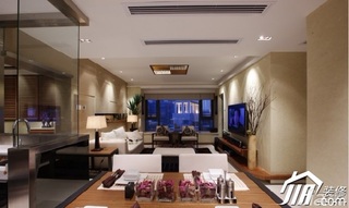 中式风格二居室温馨米色富裕型客厅灯具图片