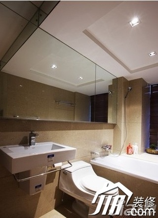 中式风格二居室温馨米色富裕型卫生间洗手台图片