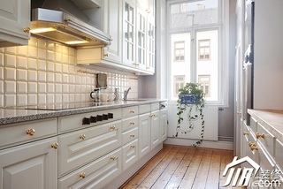 混搭风格公寓简洁白色豪华型厨房橱柜效果图