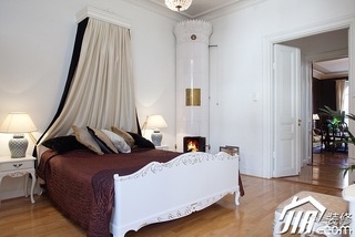 混搭风格公寓简洁白色豪华型卧室床图片