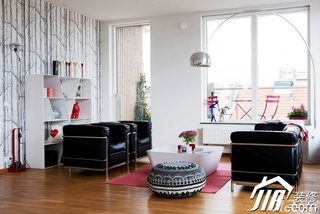 混搭风格公寓舒适经济型120平米客厅背景墙沙发效果图