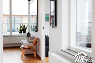 混搭风格公寓简洁白色经济型120平米过道效果图