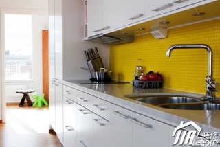 混搭风格公寓简洁白色经济型120平米厨房橱柜定制