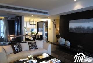 简约风格公寓大气冷色调富裕型客厅背景墙沙发效果图