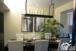简约风格公寓大气冷色调富裕型餐厅餐厅背景墙餐桌图片