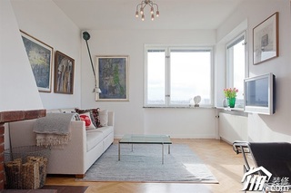 北欧风格二居室白色经济型客厅沙发背景墙沙发图片