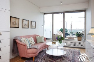 混搭风格一居室白色经济型客厅地毯图片