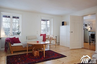 混搭风格别墅白色经济型客厅地毯效果图