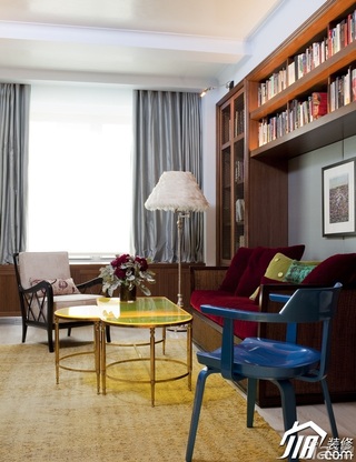 混搭风格公寓舒适富裕型工作区书架效果图