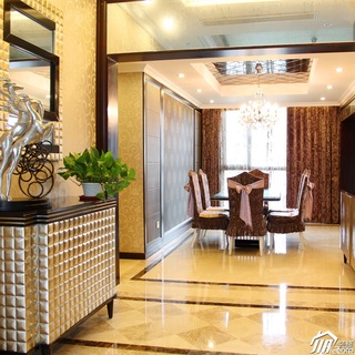 新古典风格复式古典金色豪华型140平米以上餐厅设计