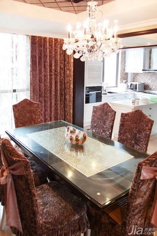 新古典风格复式古典豪华型140平米以上餐厅餐桌图片