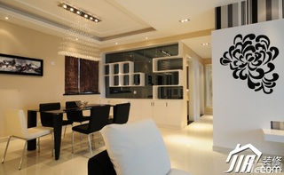 简约风格公寓大气白色豪华型110平米餐厅餐厅背景墙餐桌图片