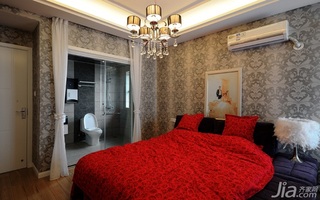 简约风格公寓大气红色豪华型110平米卧室床效果图