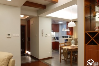 简约风格公寓温馨原木色富裕型门厅客厅过道设计图