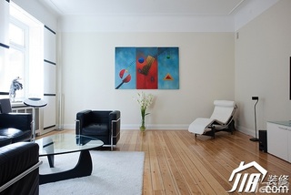 北欧风格公寓简洁黑白经济型客厅背景墙装修图片