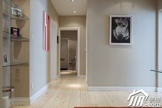 北欧风格公寓简洁白色经济型过道装修效果图