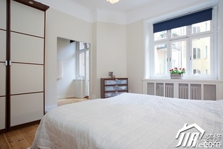 北欧风格公寓简洁白色经济型卧室设计图