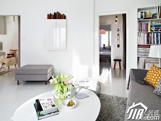北欧风格公寓舒适白色经济型客厅茶几效果图