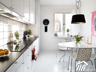 北欧风格公寓白色经济型厨房橱柜定做