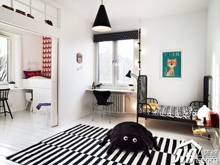 北欧风格公寓舒适黑白经济型灯具效果图