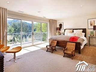 美式乡村风格别墅温馨富裕型卧室床图片