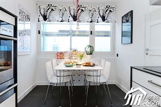 北欧风格公寓简洁白色富裕型80平米餐厅餐桌图片