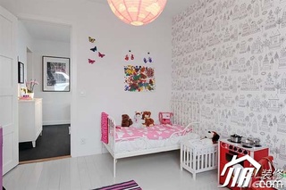 北欧风格公寓可爱富裕型80平米儿童房壁纸图片