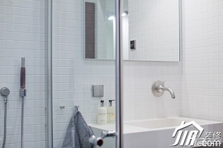 北欧风格二居室简洁白色经济型80平米卫生间洗手台图片